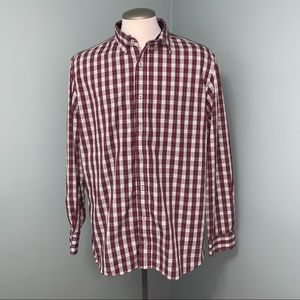 NICK GRAHAM EVERYWHERE modern fit plaid button down shirt men’s size 2XL